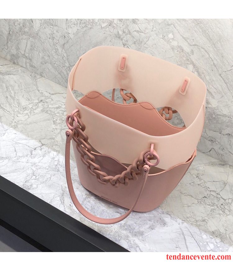 Sac À Main Femme Le Nouveau Petit Creux Chaîne Grande Capacité Portable Rose