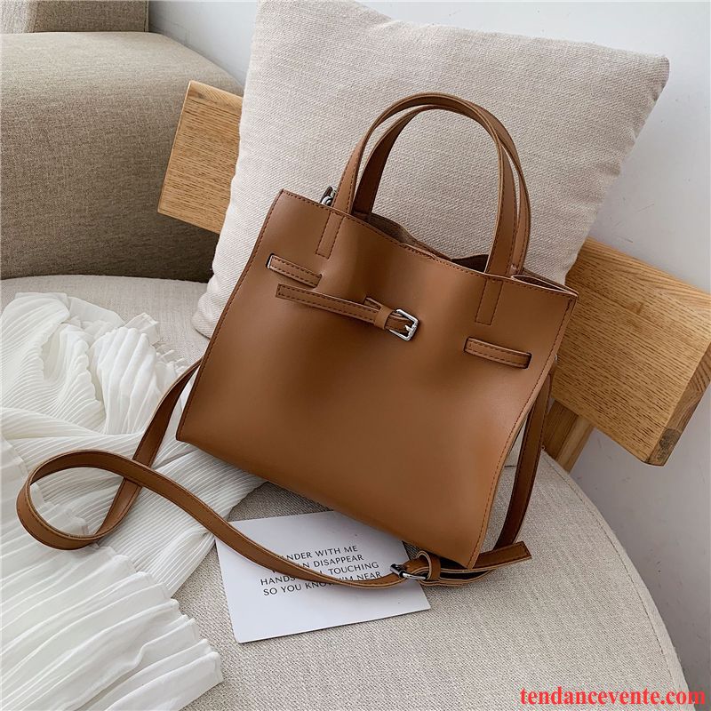 Sac À Main Femme Mode Le Nouveau Simple Tempérament Tendance Grande Capacité Marron