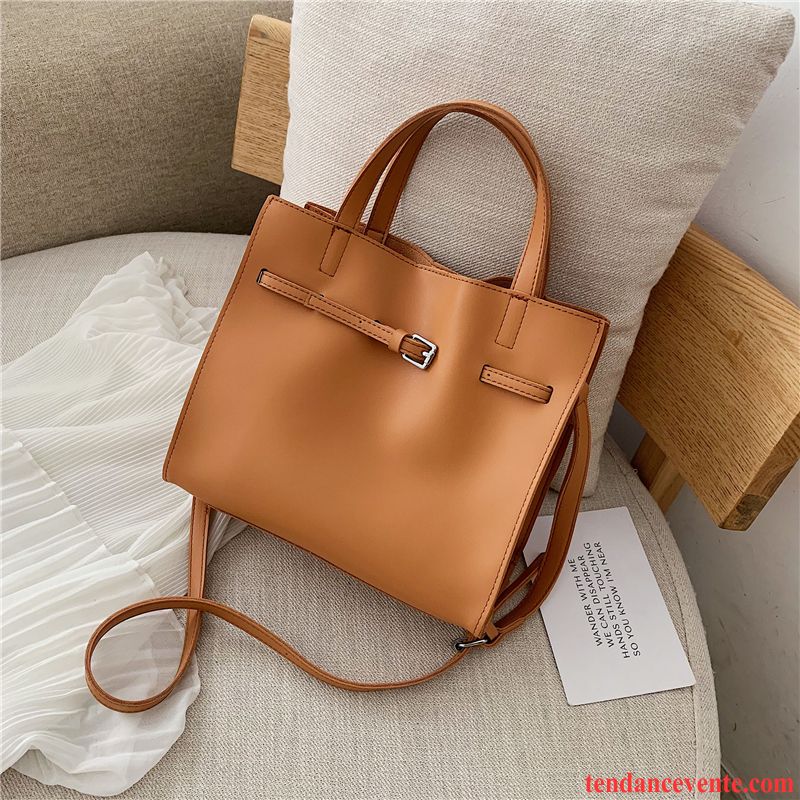 Sac À Main Femme Mode Le Nouveau Simple Tempérament Tendance Grande Capacité Marron