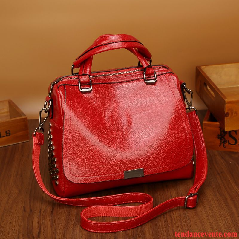 Sac À Main Femme Oreiller Cuir De Vache All-match Cuir Véritable Le Nouveau Peau Douce Marron