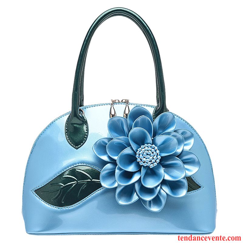 Sac À Main Femme Petit Fleurs Doux Le Nouveau Paquet Shell Mode Bleu