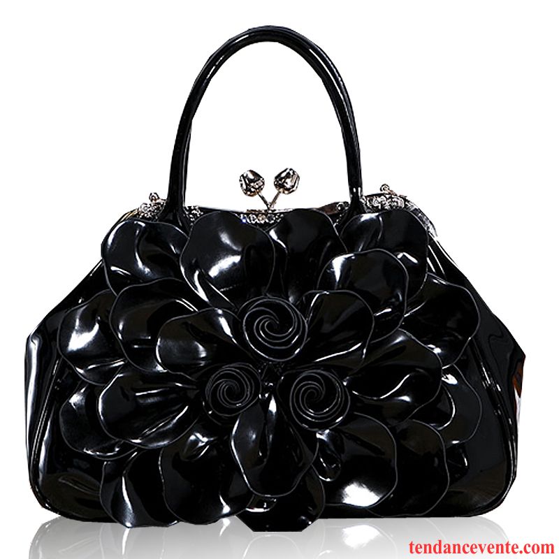 Sac À Main Femme Pierres De Strass Fleurs Cuir Portable Le Nouveau Gros Rose Rouge