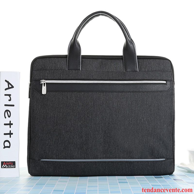 Sac À Main Homme Grande Capacité Mallette Sac D'ordinateur Portable Femme Toile Entreprise Noir