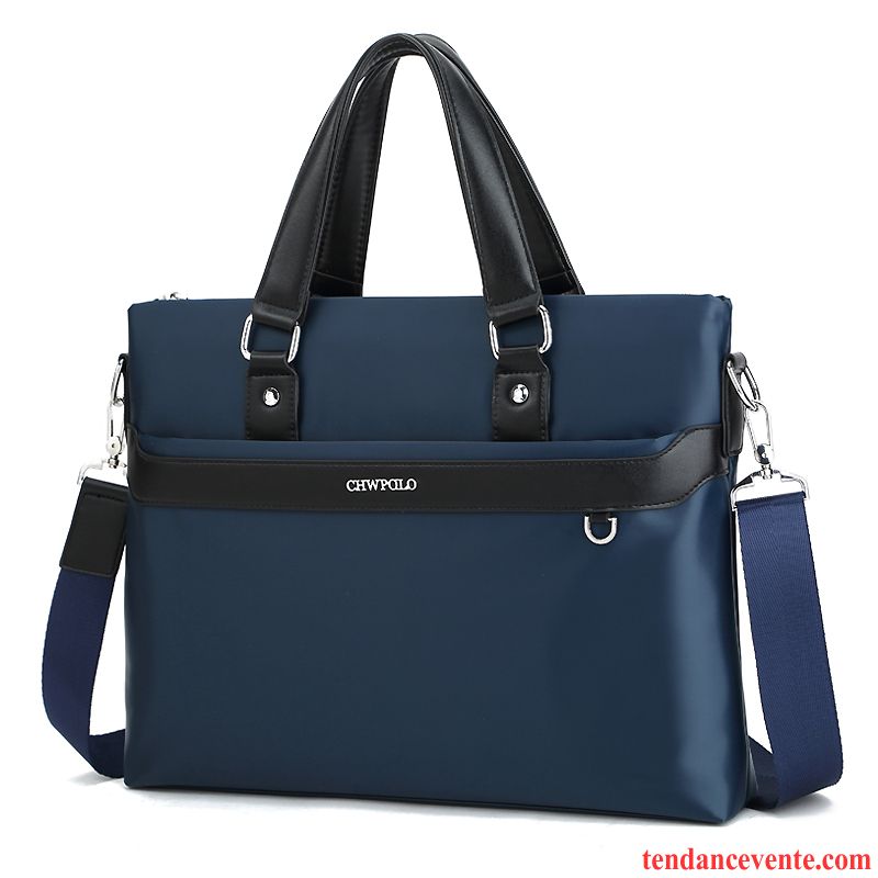 Sac À Main Homme Loisir Sac D'ordinateur Portable Toile Entreprise Tissu Oxford Ensemble De Fichiers Noir