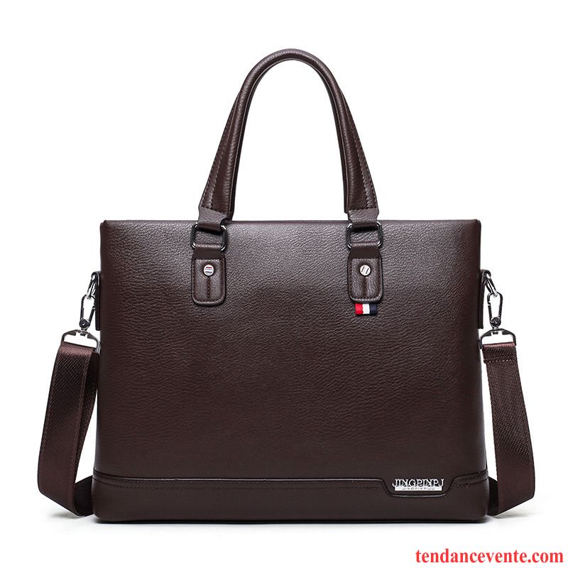 Sac À Main Homme Mode Section Verticale Mallette Le Nouveau Sac De Messager Entreprise Noir