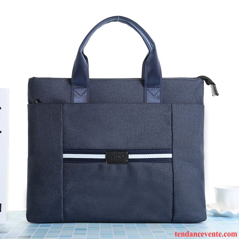 Sac À Main Homme Portable Femme Entreprise Toile Mallette Ensemble De Fichiers Bleu