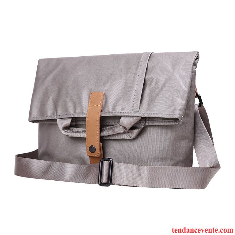 Sac À Main Homme Sac De Messager Portable Grande Capacité Multifonctions Étudiant Loisir Gris