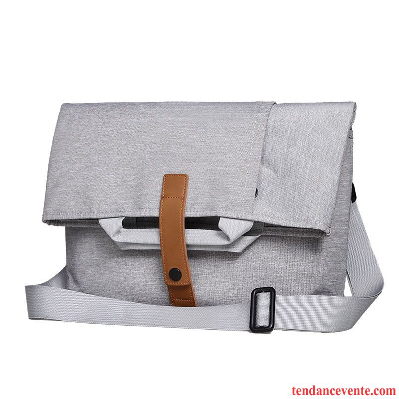 Sac À Main Homme Sac De Messager Portable Grande Capacité Multifonctions Étudiant Loisir Gris