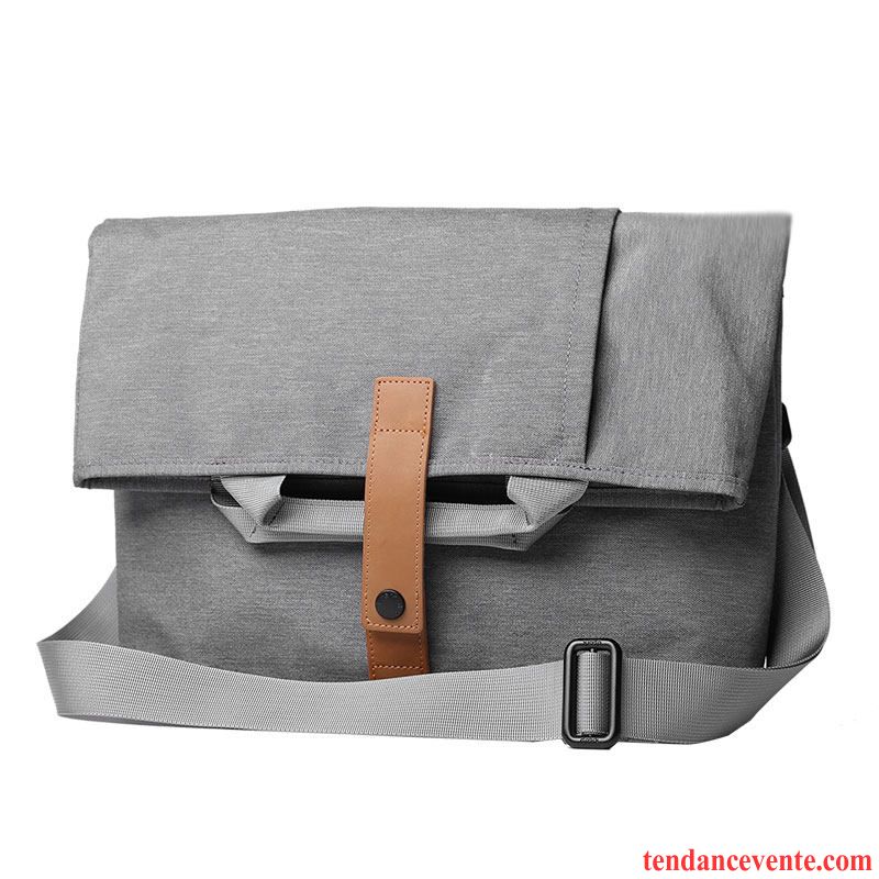 Sac À Main Homme Sac De Messager Portable Grande Capacité Multifonctions Étudiant Loisir Gris