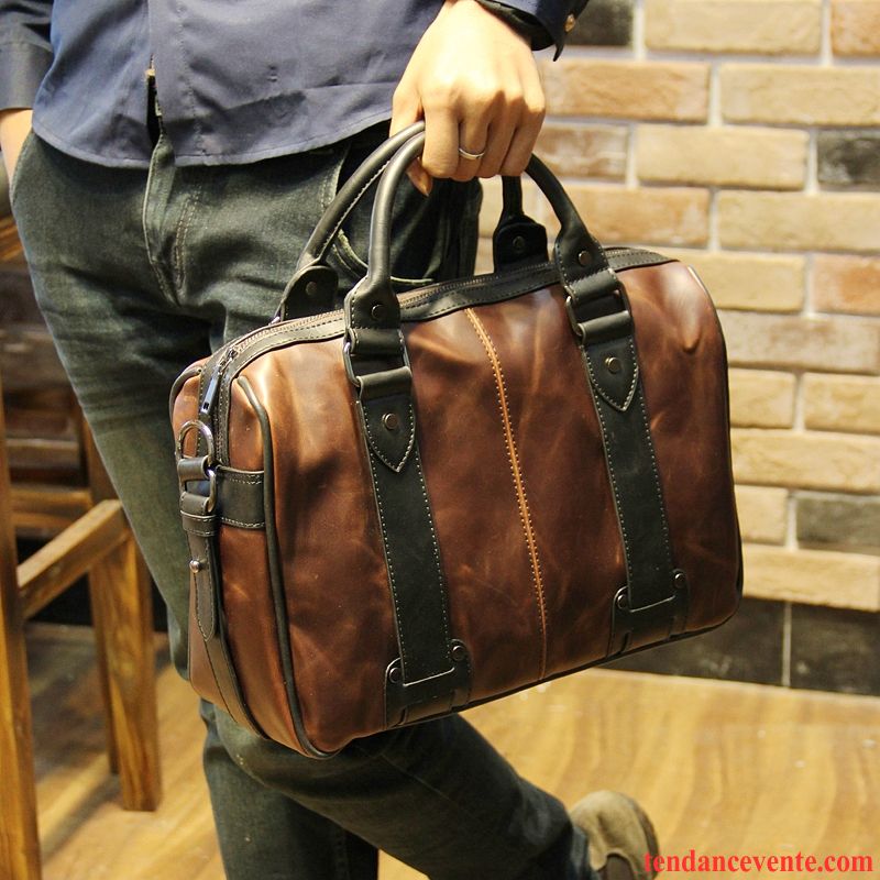 Sac À Main Homme Sac Poitrine Portable Loisir Sacs À Bandoulière Tendance Sac De Messager Marron