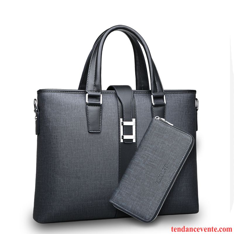 Sac À Main Homme Sacs À Bandoulière Entreprise Sac D'ordinateur Portable Sac De Messager Mallette Loisir Gris