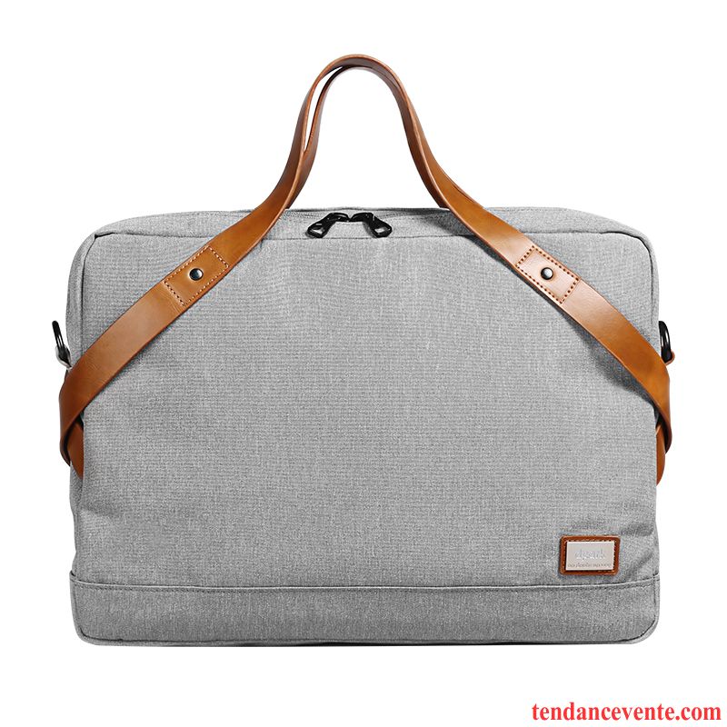 Sac À Main Homme Sacs À Bandoulière Tendance Loisir Entreprise Sac D'ordinateur Portable Ensemble De Fichiers Gris