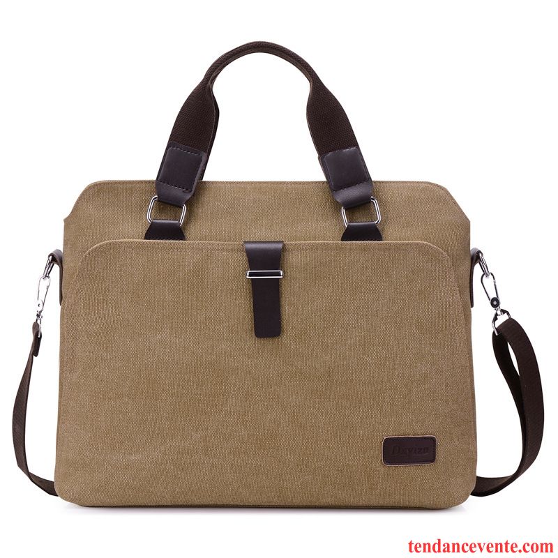 Sac À Main Homme Toile Mode Mallette Simple Portable Loisir Noir