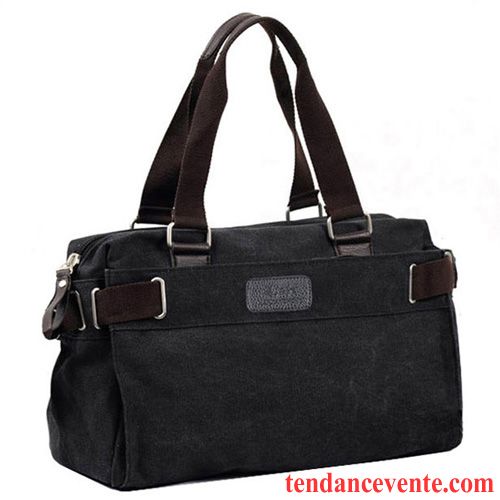 Sac À Main Homme Toile Voyage La Coupe Transversale Entreprise Tendance Loisir Noir