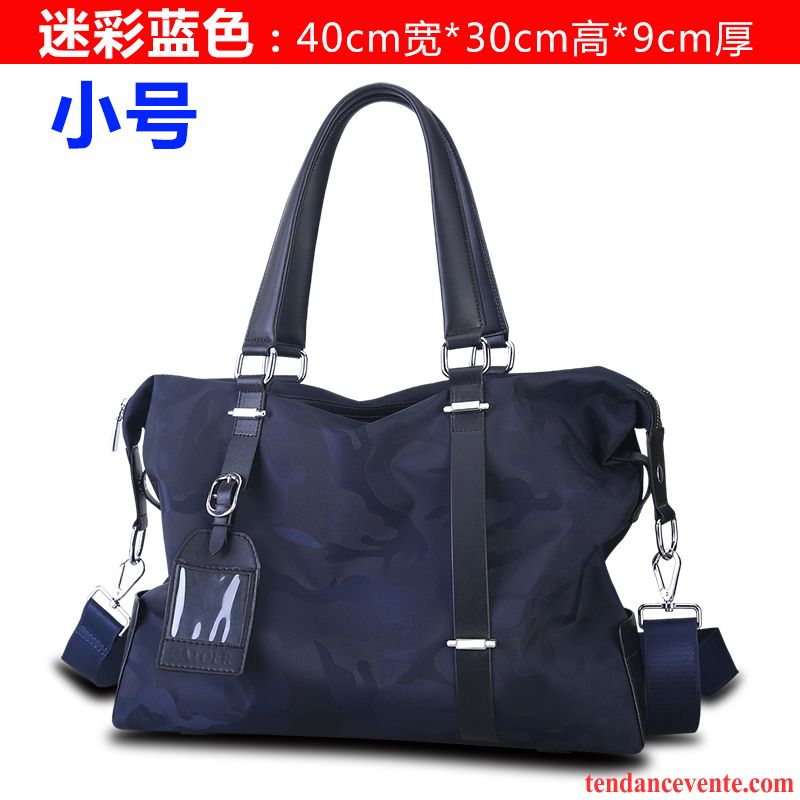 Sac À Main Homme Voyage Grande Capacité Tissu Oxford Sacs À Bandoulière Loisir Mallette Bleu