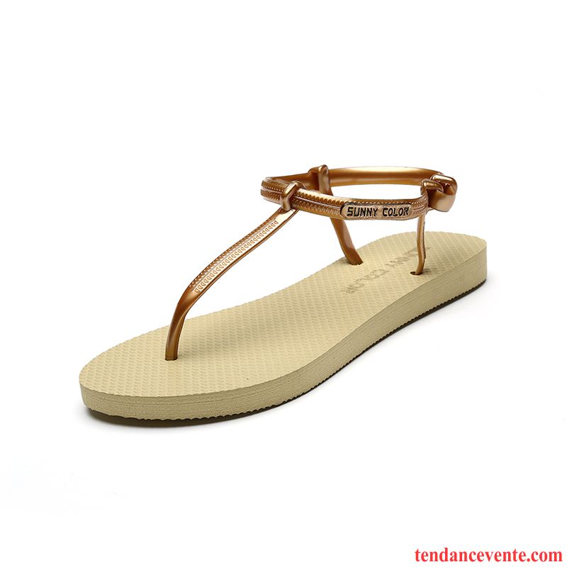 Sandales Femme Marron Cuir Vacances Femme Rome Plates Décontractée Tous Les Assortis Été Flats Mode Plage