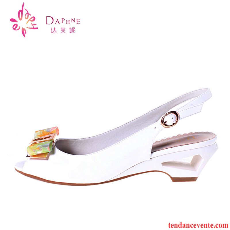 Sandales Femme Soldes Métal Arc Doux Femme Talons Compensés Été