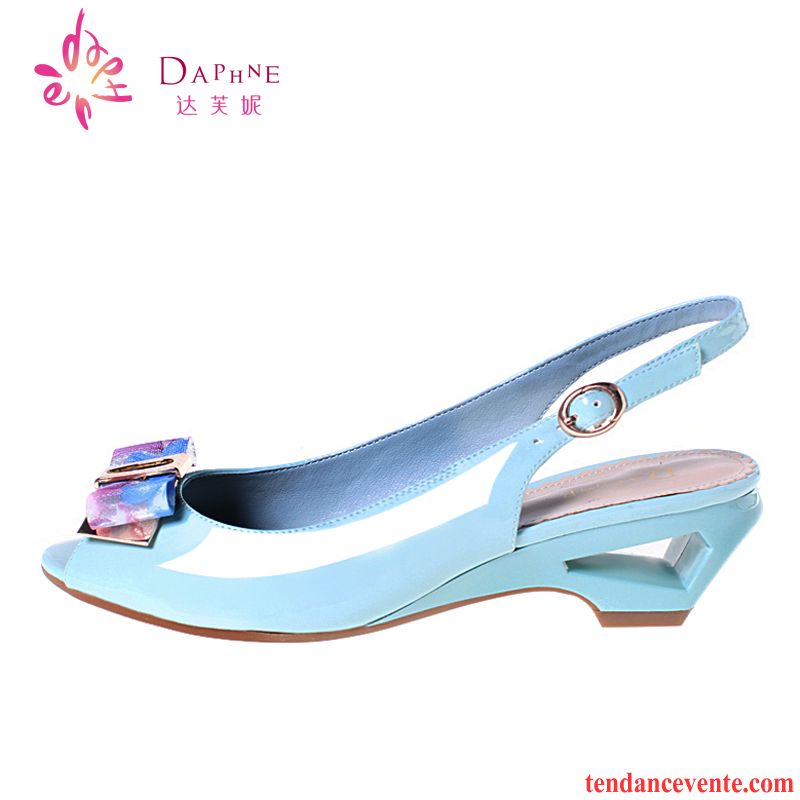 Sandales Femme Soldes Métal Arc Doux Femme Talons Compensés Été