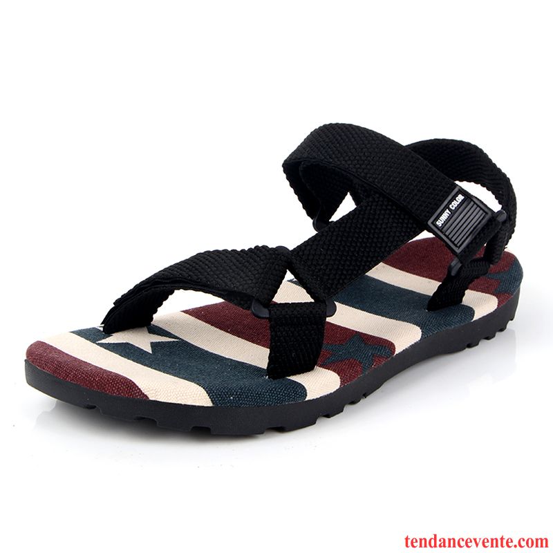 Sandales Homme Bleu Marine Rome Homme Mode Été Personnalité Tendance Plage Décontractée Bordeaux Pas Cher