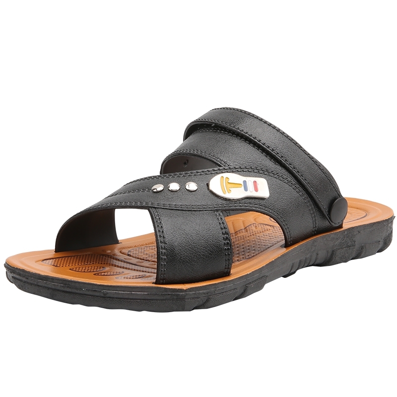 Sandales Homme Plage Tendance Adolescent Chaussons Décontractée Étudiant Noir