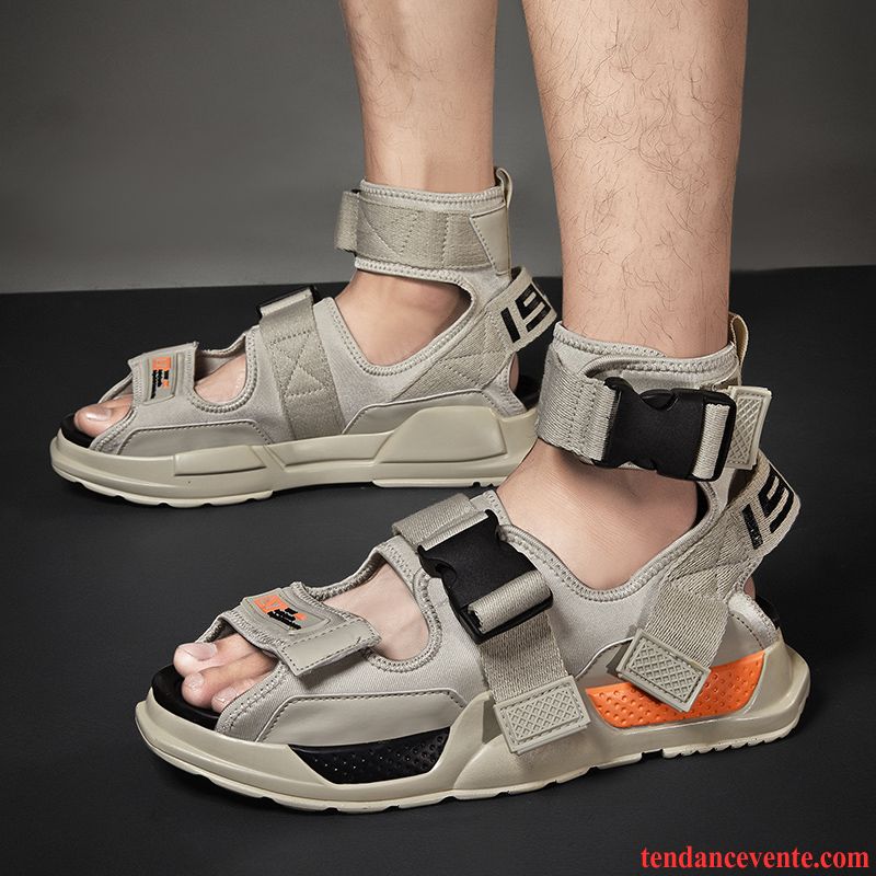 Sandales Homme Tendance Personnalité Été Sport Plage Tous Les Assortis Rouge Gris