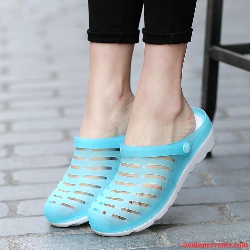 Sandales Noir Vernis Femme Femme Antidérapant Dame Plage Décontractée Été Respirant Talons Compensés Saphir Soldes