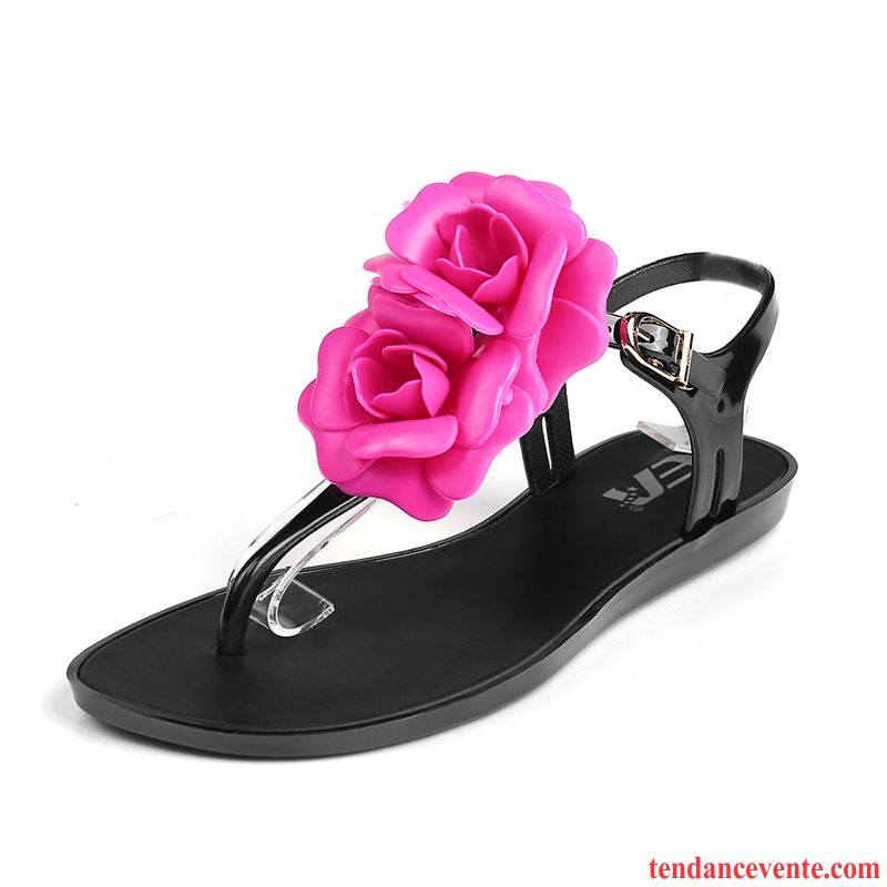 Sandales Vernis Femme Plates Chaussons Été Femme Fleur Lavande