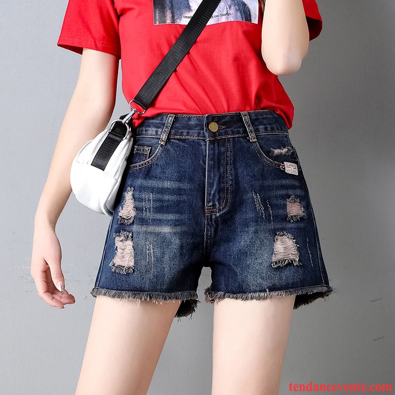 Shorts Femme Pantalon Chaud Forme Haute Cintrée Tendance Baggy Outwear Shorti Bleu Rouge