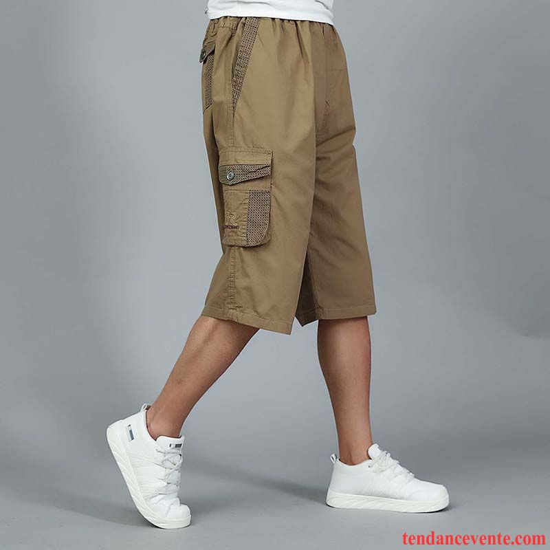 Shorts Homme De Plein Air Baggy Pantalons Coupés Mince Décontractée Taillissime Jaune