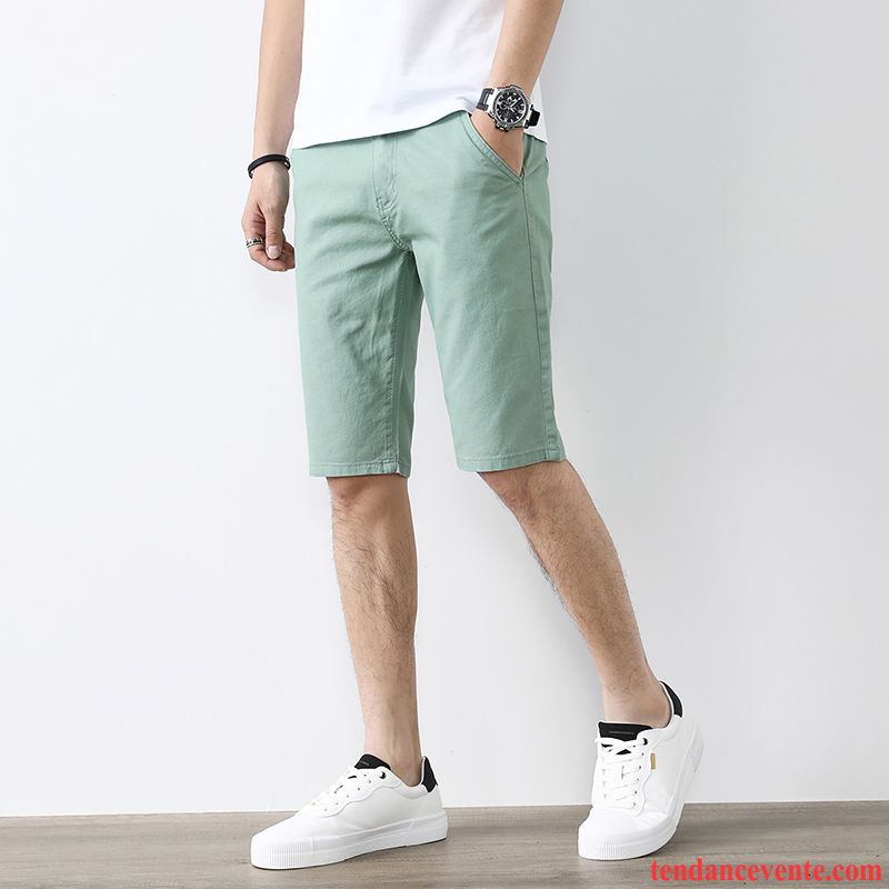 Shorts Homme Décontractée Coton Bio Plage Été Shorti Tous Les Assortis Pure Vert