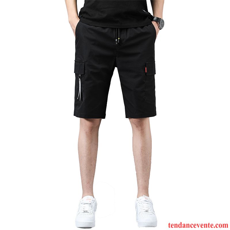 Shorts Homme Légère Tendance Baggy Été Outwear Décontractée Noir