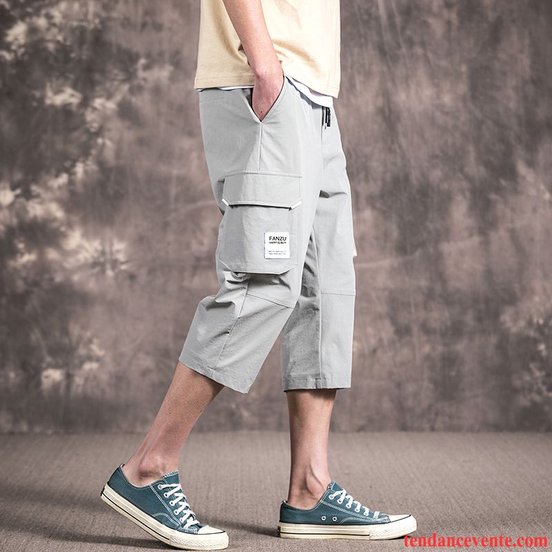 Shorts Homme Légère Tendance Pantalons Coupés Shorti Baggy Décontractée Vert