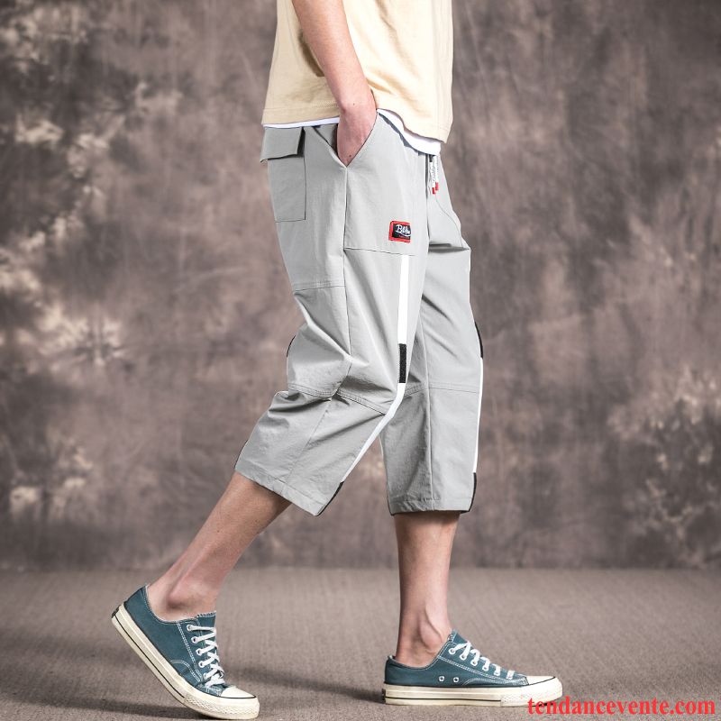 Shorts Homme Légère Tendance Pantalons Coupés Shorti Baggy Décontractée Vert