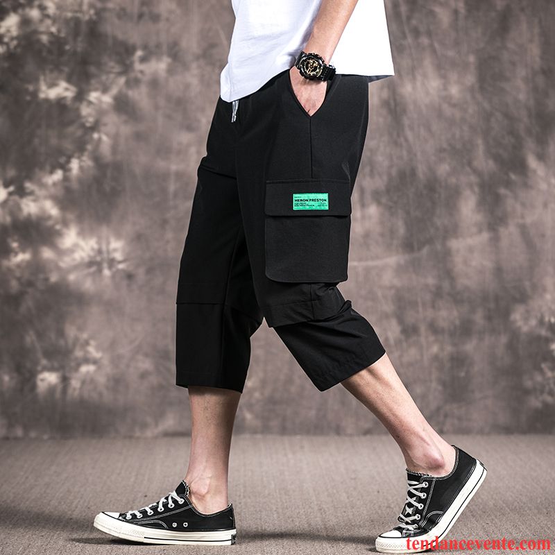 Shorts Homme Légère Tendance Pantalons Coupés Shorti Baggy Décontractée Vert