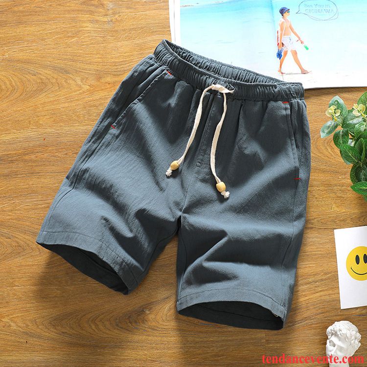 Shorts Homme Matelassé Shorti Plage Tendance Mince Été Blanc