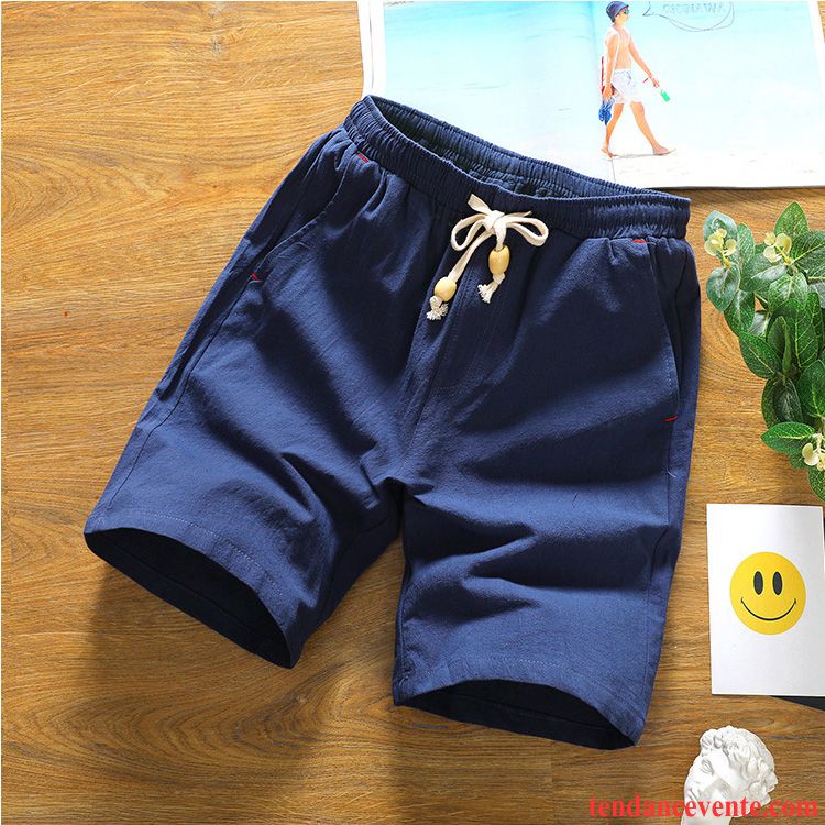 Shorts Homme Matelassé Shorti Plage Tendance Mince Été Blanc