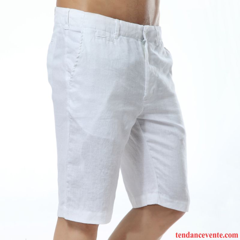 Shorts Homme Pantalon Légère Décontractée Frais Shorti Matelassé Blanc