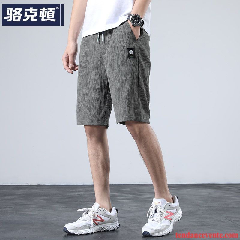 Shorts Homme Pantalon Légère Shorti Matelassé Jeunesse Été Gris Foncé