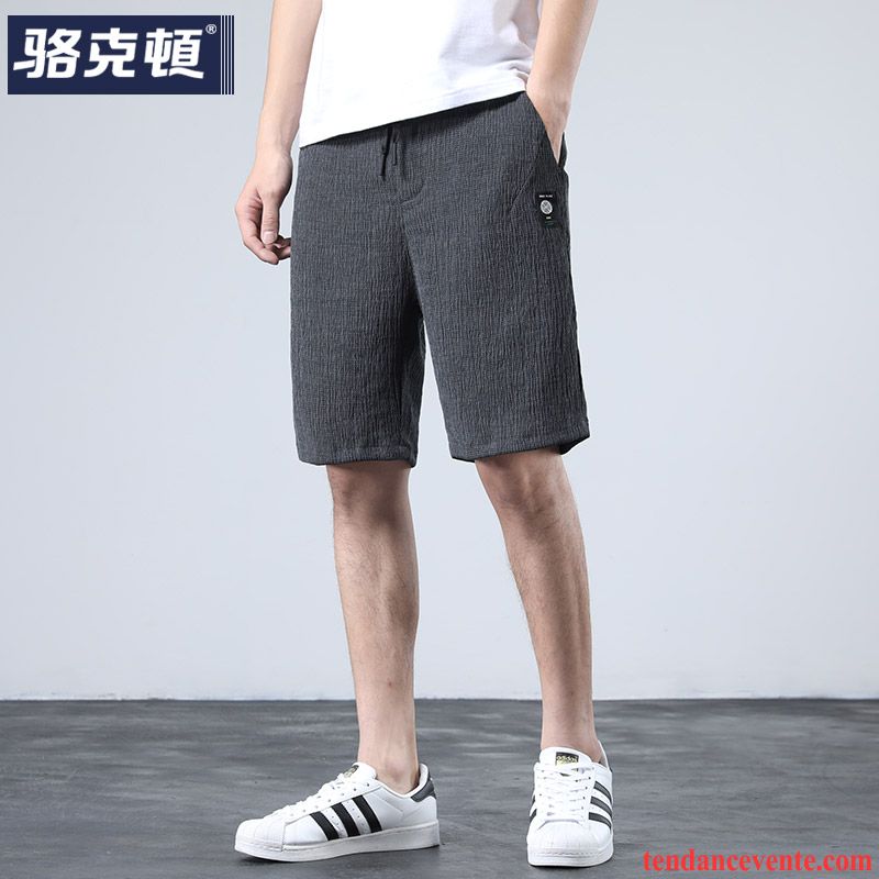 Shorts Homme Pantalon Légère Shorti Matelassé Jeunesse Été Gris Foncé