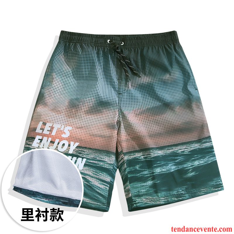 Shorts Homme Plage Baggy Vacances Fantaisie Tendance Taillissime Vert