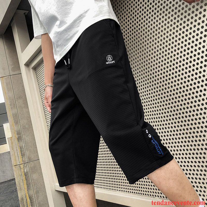 Shorts Homme Plage Légère Pantalon Tendance Bureau Baggy Noir