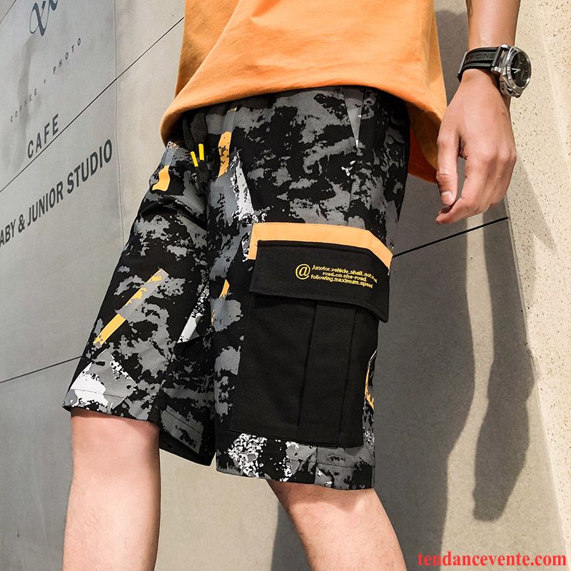 Shorts Homme Shorti Décontractée Outwear Jambe Droite Tendance Été Vert