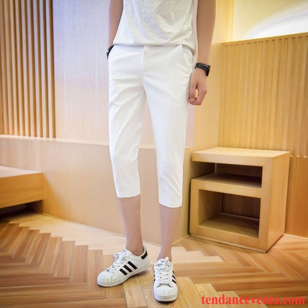 Shorts Homme Shorti Slim Décontractée Pantalon Été Tendance Blanc