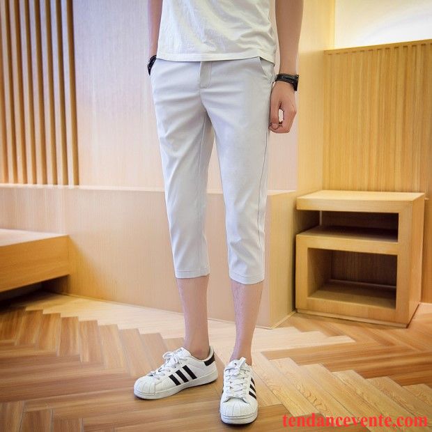 Shorts Homme Shorti Slim Décontractée Pantalon Été Tendance Blanc