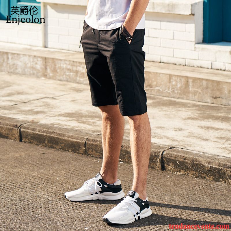 Shorts Homme Shorti Tendance Été Jambe Droite Pantalon Jeunesse Gris Clair