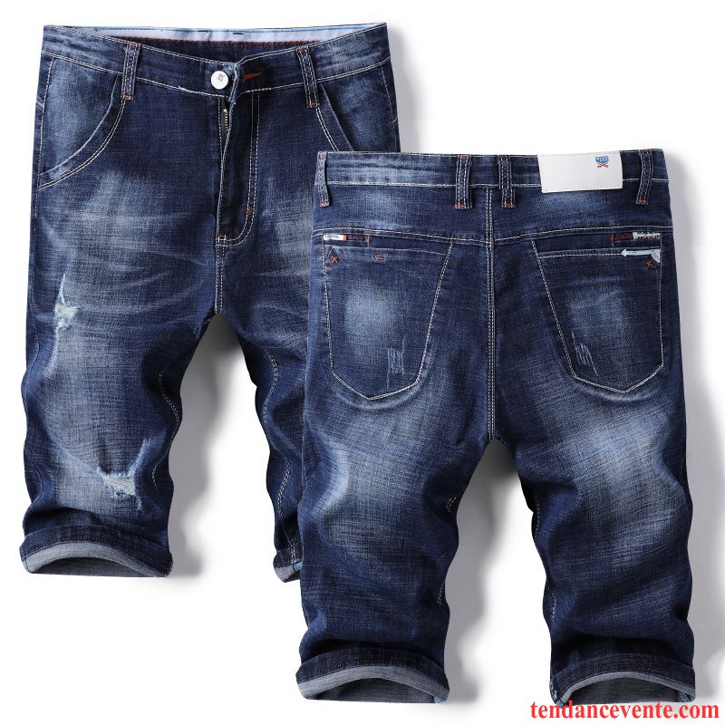 Shorts Homme Shorti Été Pantalon Légère Baggy Slim Bleu