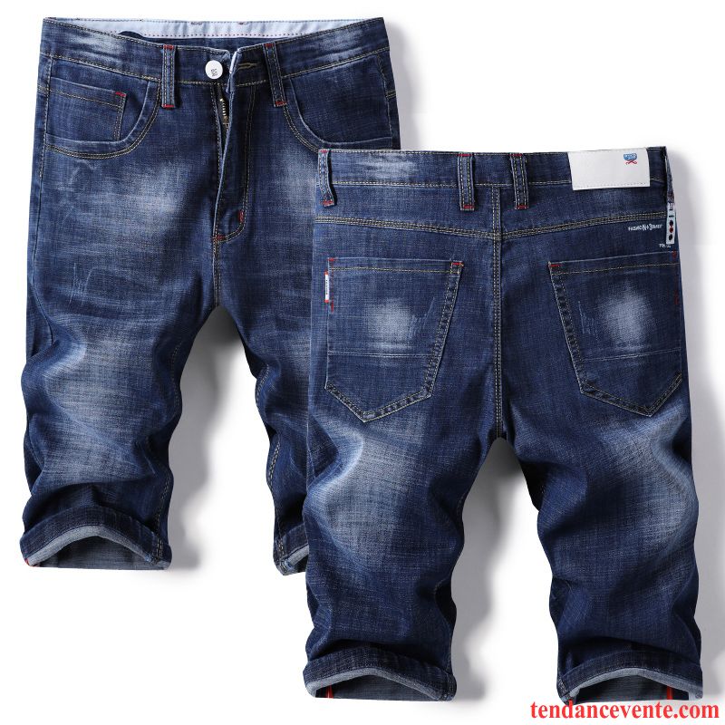 Shorts Homme Shorti Été Pantalon Légère Baggy Slim Bleu