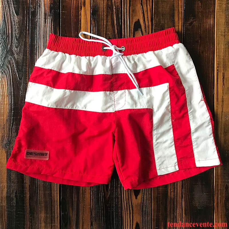 Shorts Homme Séchage Rapide Été Légère Shorti Plage Vacances Rouge