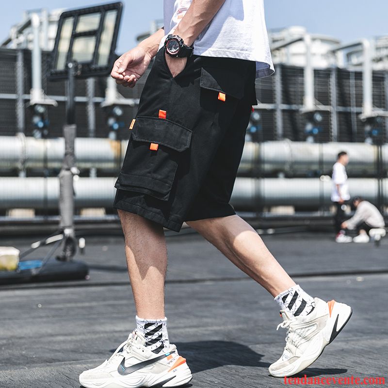 Shorts Homme Tendance Été Bureau Décontractée Baggy Sport Noir