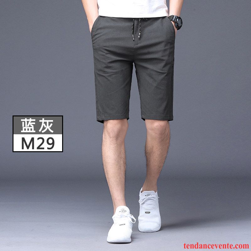 Shorts Homme Tendance Été Décontractée Étudiant Élastique Légère Noir